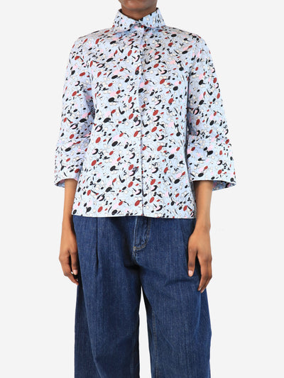 Light blue floral printed shirt - size UK 4 Tops Marni 