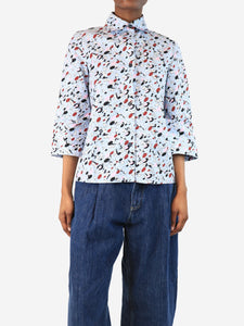 Marni Light blue floral printed shirt - size UK 4