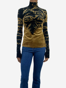 Proenza Schouler Brown high-neck tie-dye velvet top - size XS