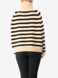 Black and oatmeal Raelynn striped sweater - size M Knitwear Nili Lotan 