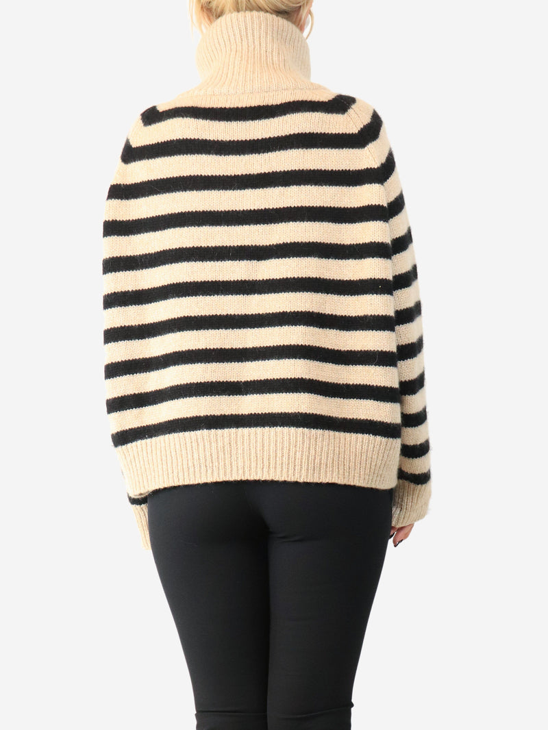 Black and oatmeal Raelynn striped sweater - size M Knitwear Nili Lotan 