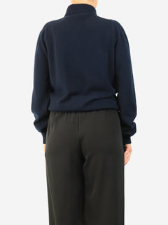 Navy cashmere knit polo top - size UK 8 Knitwear Miu Miu 