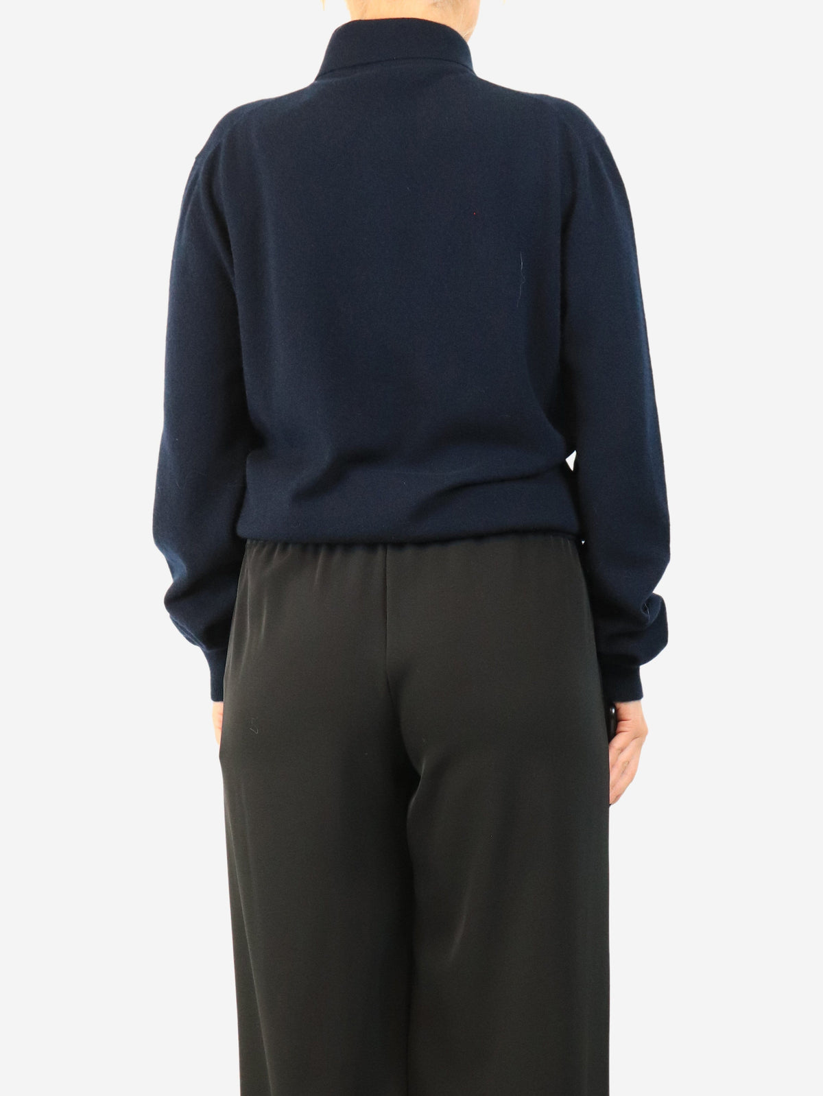 Navy cashmere knit polo top - size UK 8 Knitwear Miu Miu 