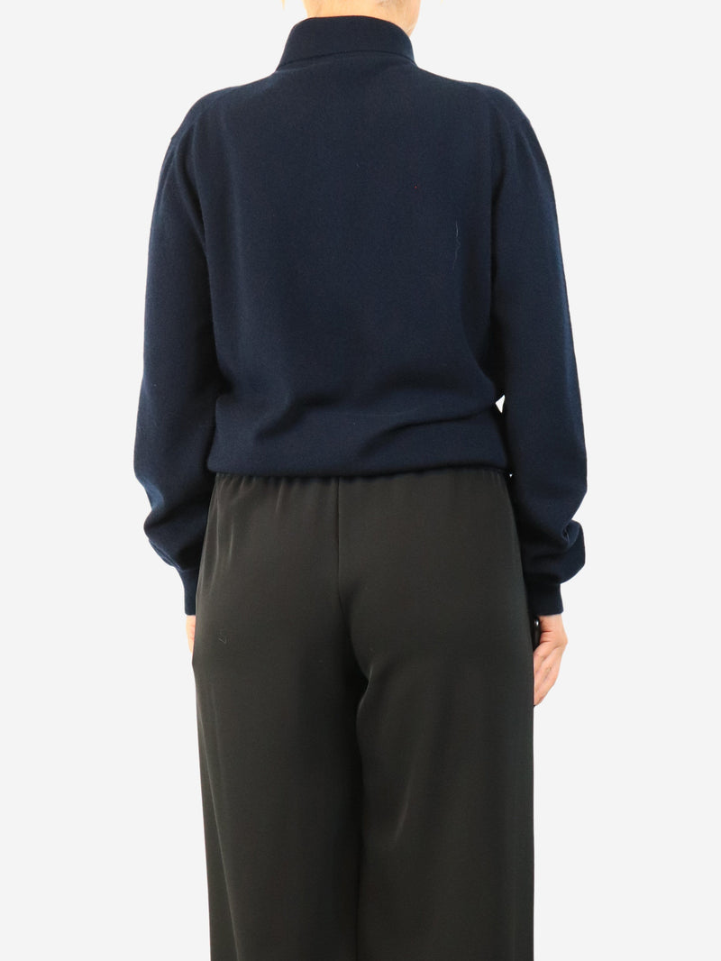 Navy cashmere knit polo top - size UK 8 Knitwear Miu Miu 