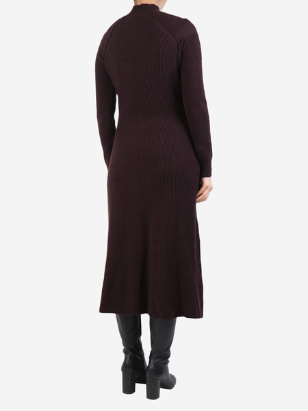 Brown cashmere and cotton-blend dress - size M alternate image