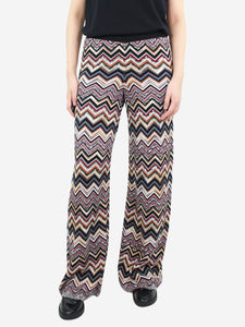 Missoni Multicoloured wide-leg wool-blend trousers - size IT 44