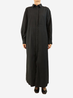 Black maxi shirt dress - size UK 12