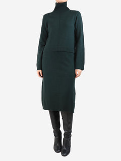 Dark green wool-blend midi dress - size S Dresses Celine 