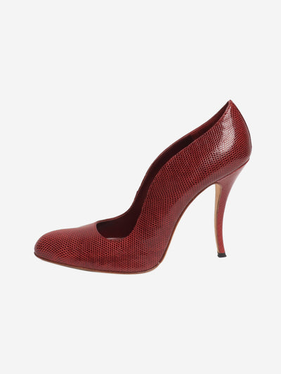 Red snake effect leather pumps - size EU 40 (UK 7) Heels Manolo Blahnik 