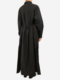 Black maxi shirt dress - size UK 12