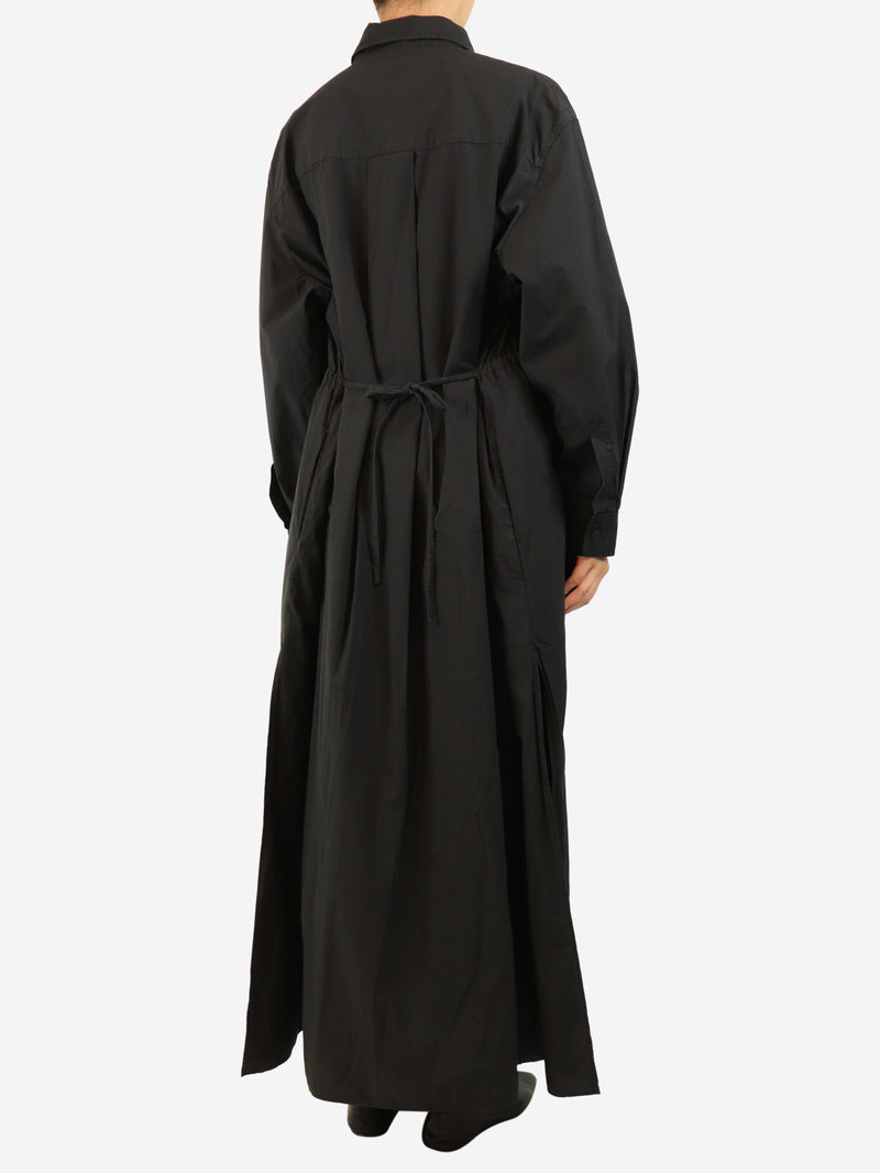 Black maxi shirt dress - size UK 12