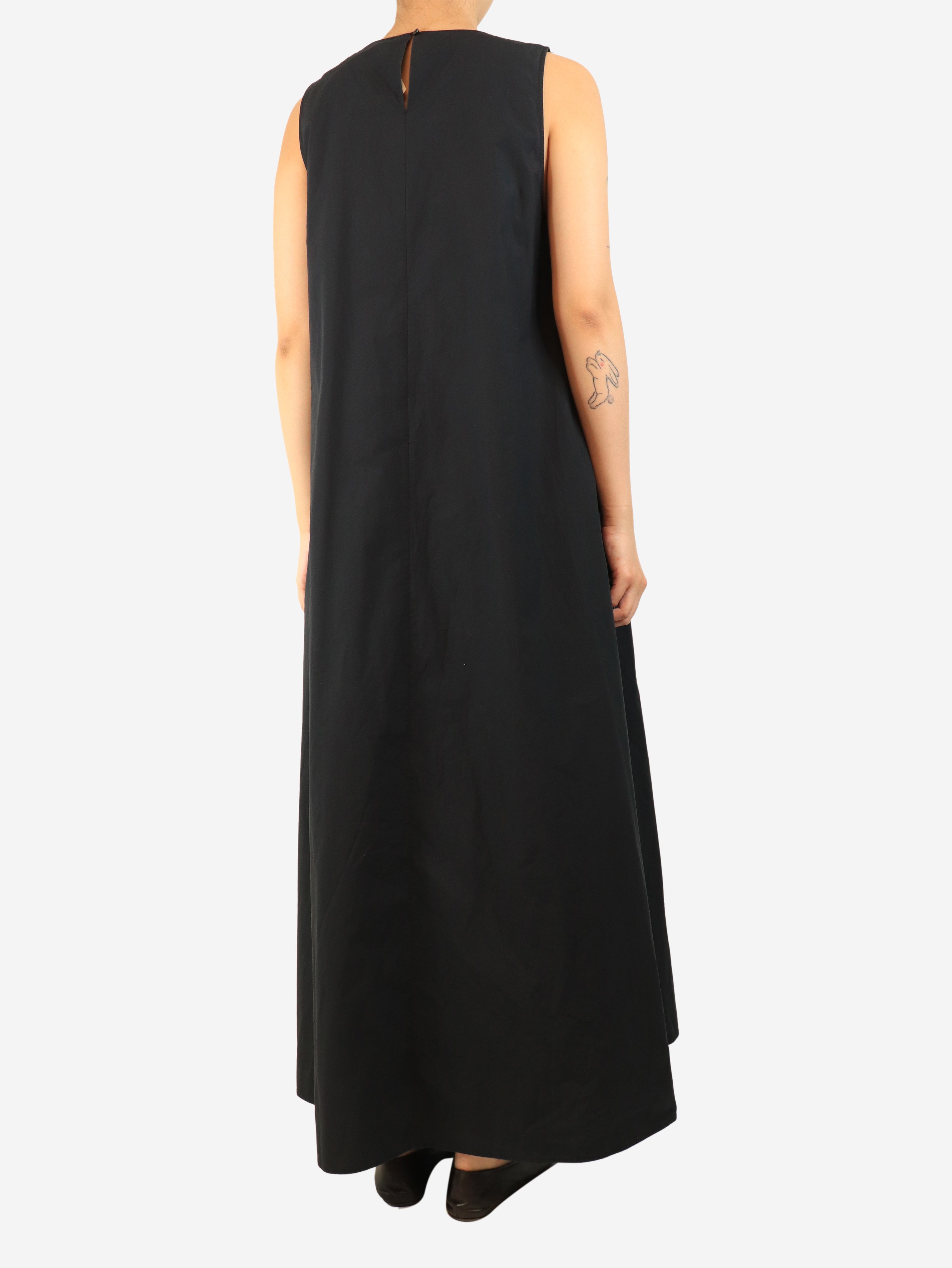 Black cotton maxi dress - size L