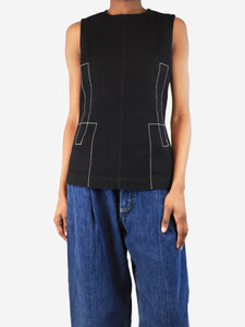 Marni Marni Black sleeveless contrast-stitched top - size UK 6