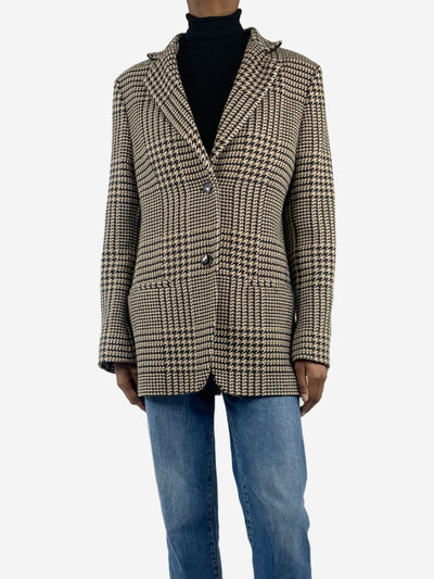 Brown longline houndstooth wool blazer - size UK 6 Coats & Jackets Toteme 