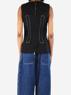 Marni Black sleeveless contrast-stitched top - size UK 6 Tops Marni 