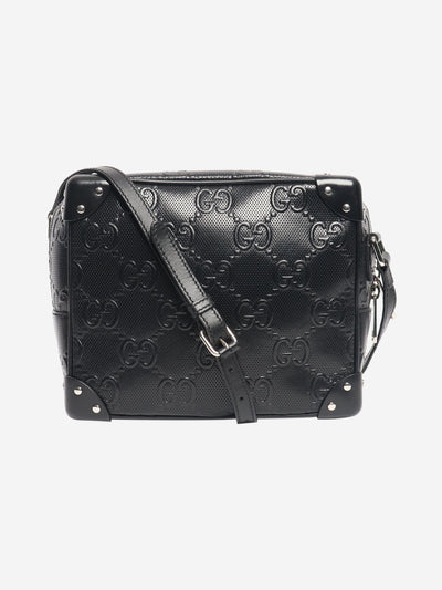Black GG embossed leather shoulder bag Shoulder bags Gucci 