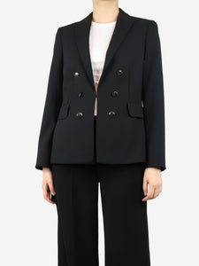 Akris Black double-breasted jacket - size UK 14