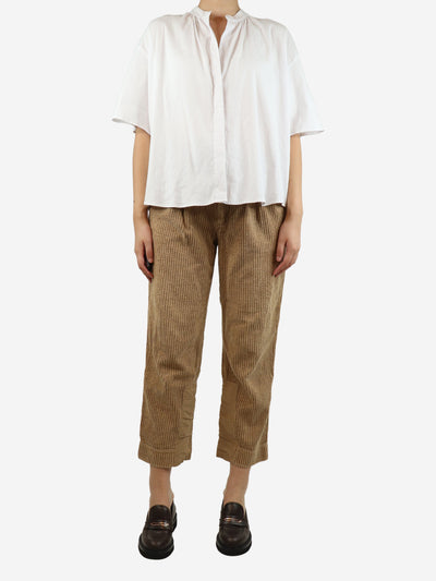 Neutral corduroy trousers - size UK 8 Trousers Ganni 