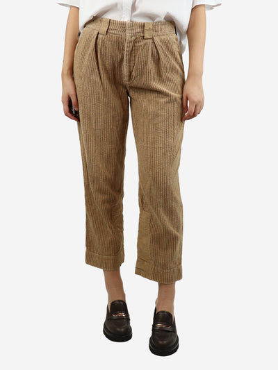 Neutral corduroy trousers - size UK 8 Trousers Ganni 