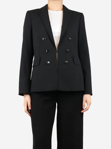 Akris Black double-breasted jacket - size UK 14