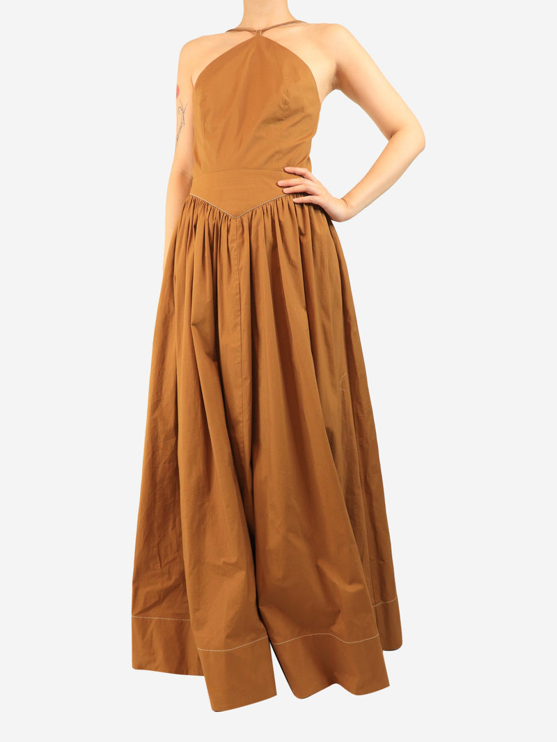 Brown cotton maxi dress - size UK 12 Dresses Staud 