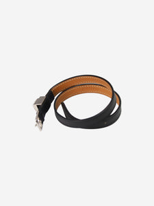 Hermes Black Medor leather studded bracelet