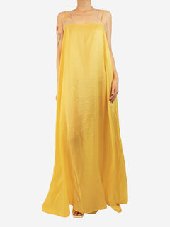 Leset Yellow satin maxi dress - size XL