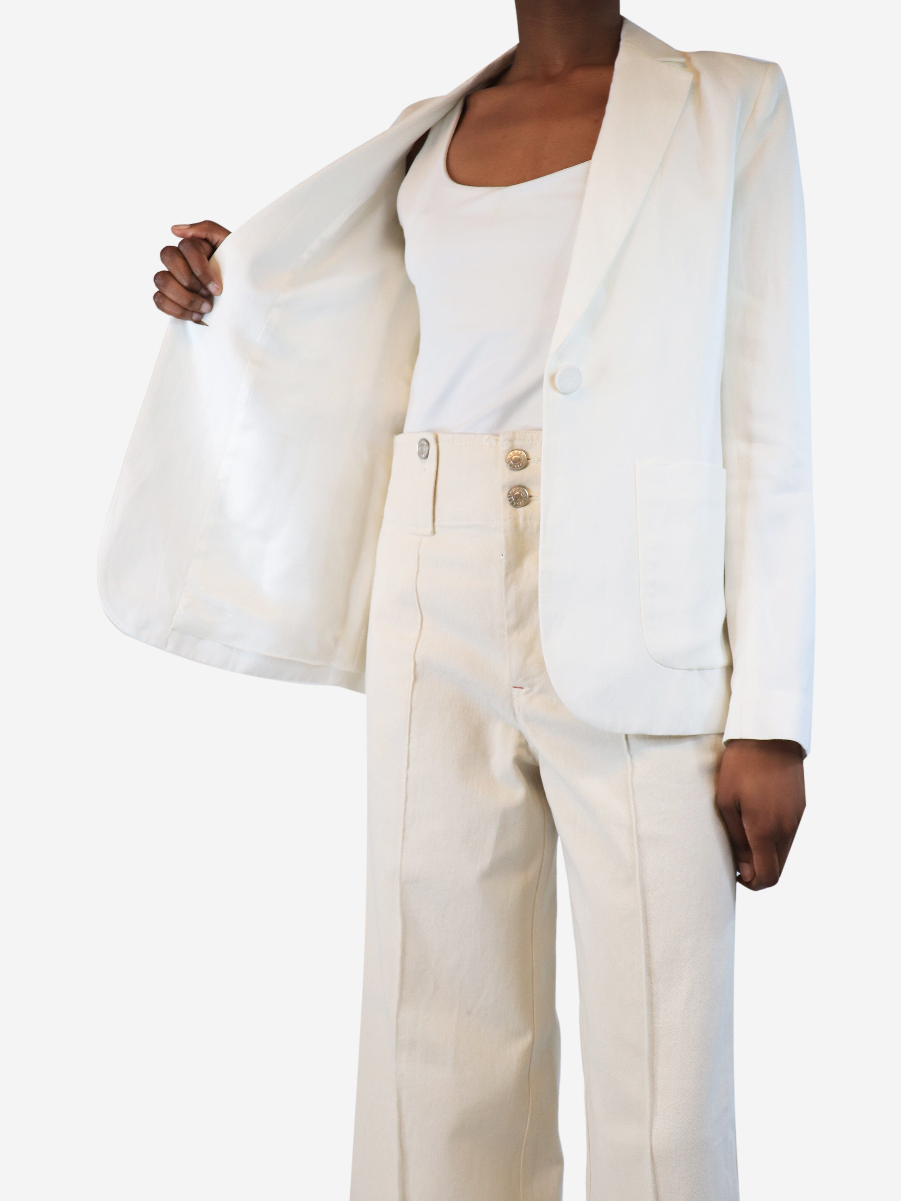 White single-breasted blazer - size UK 6 Coats & Jackets Bonpoint 