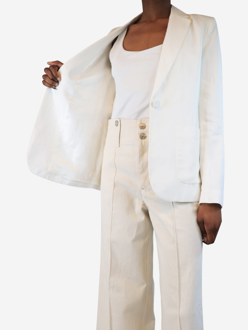 White single-breasted blazer - size UK 6 Coats & Jackets Bonpoint 