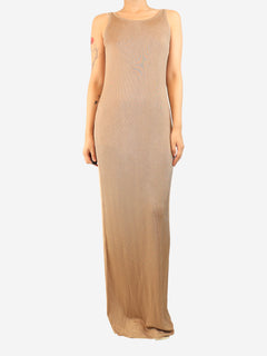 Brown ribbed slip dress - size M
