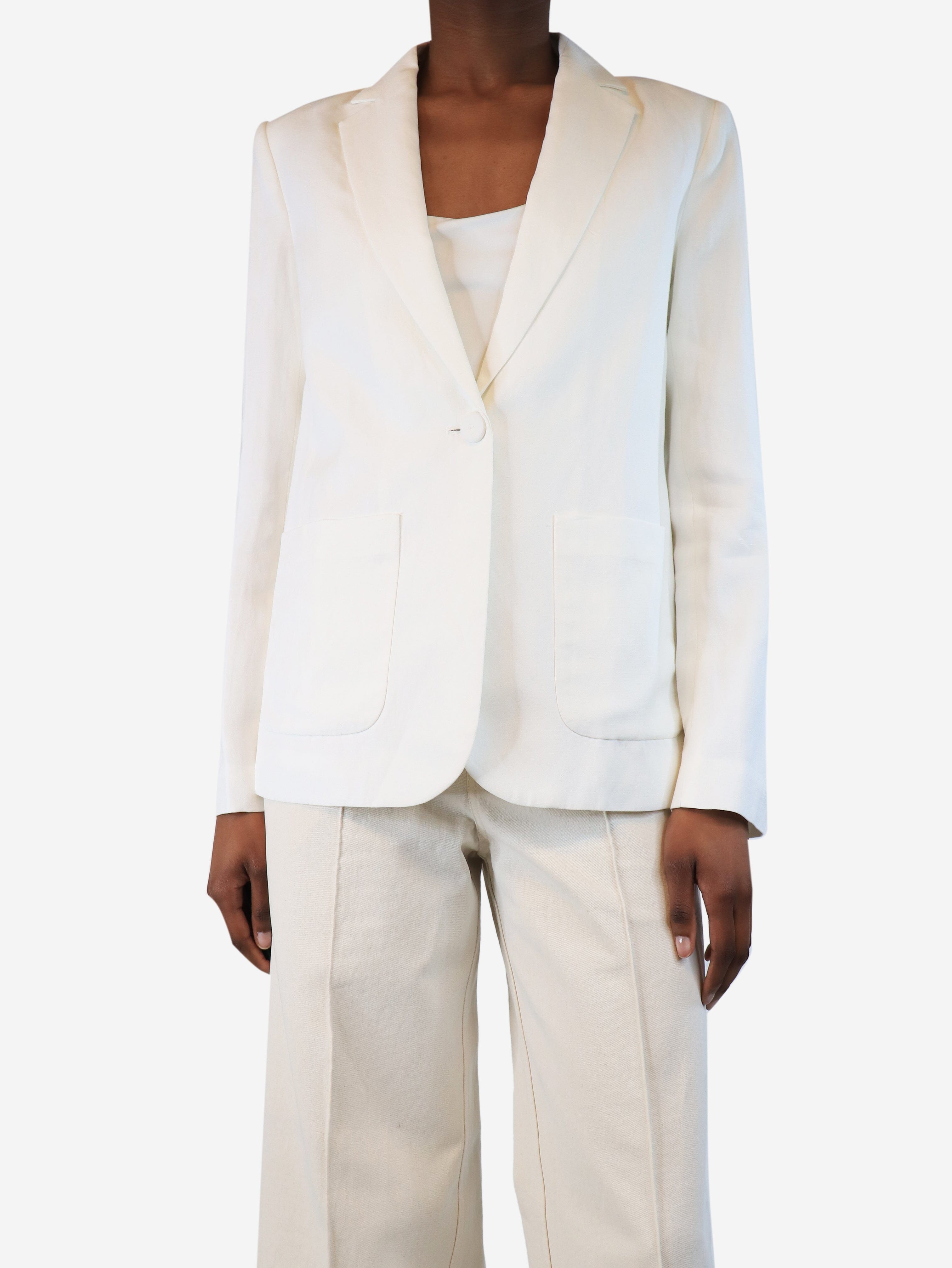 White single-breasted blazer - size UK 6 Coats & Jackets Bonpoint 
