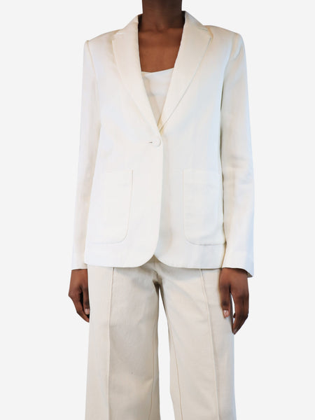 White single-breasted blazer - size UK 6 product image