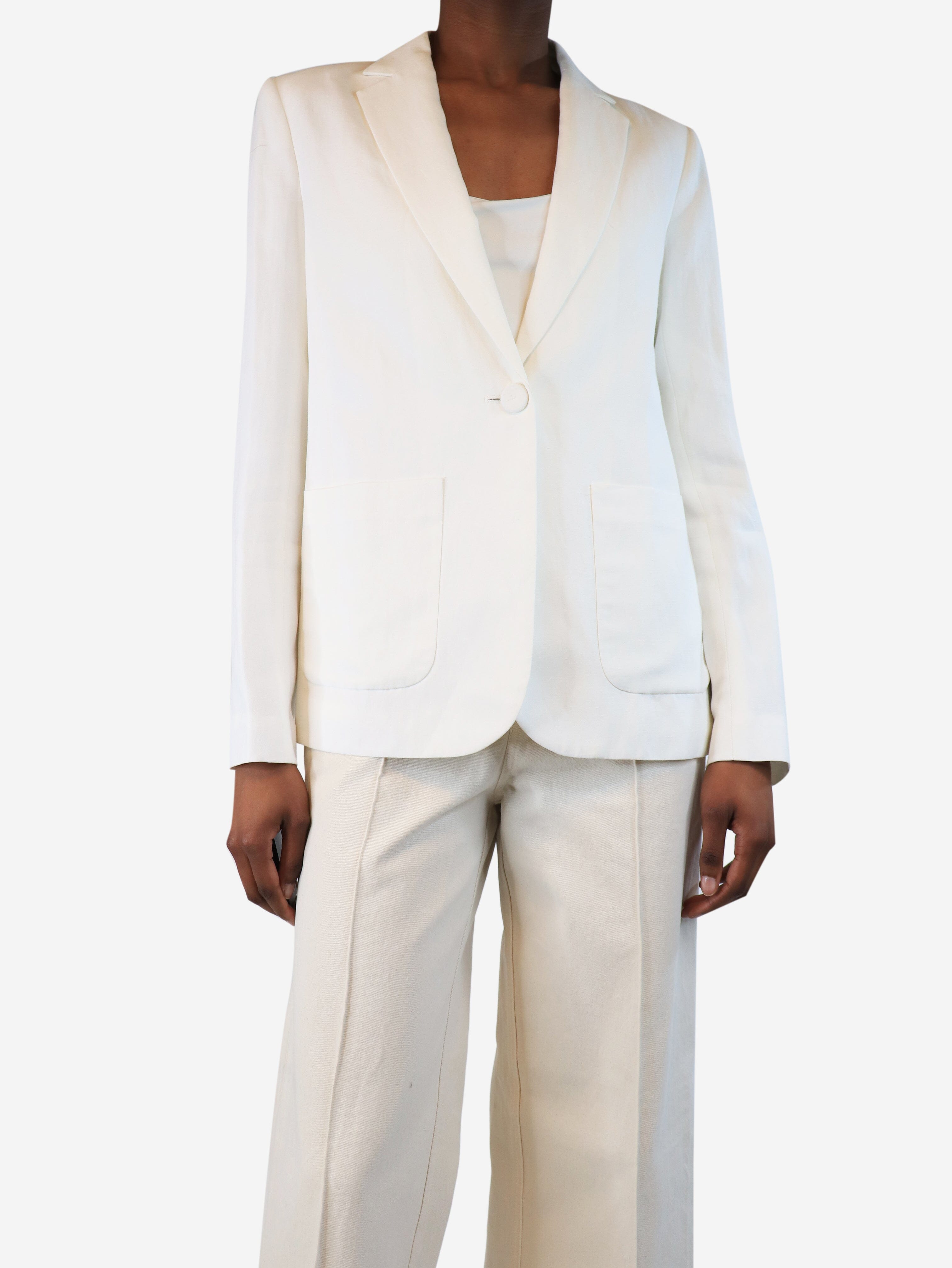 White single-breasted blazer - size UK 6 Coats & Jackets Bonpoint 