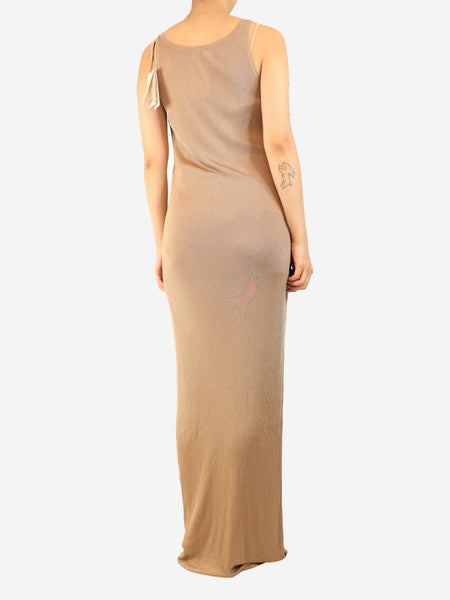 Brown ribbed slip dress - size M alternate image
