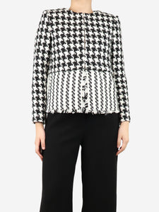 Alice + Olivia Black and white boucle houndstooth jacket - size S