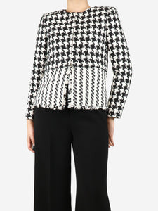 Alice + Olivia Black and white boucle houndstooth jacket - size S