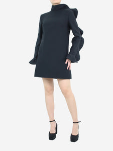 Valentino Black scallop-trimmed dress - size IT 44