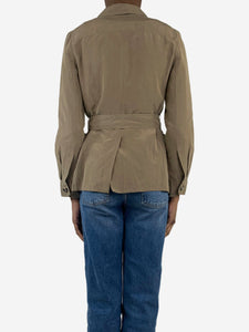 Max Mara Khaki belted shirt - size UK 2