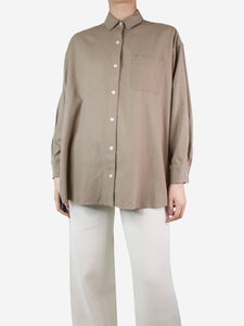 Jenni Kayne Brown silk oversized shirt - size XS