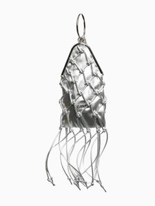 Ganni Silver braided bangle purse