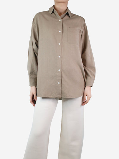 Brown silk oversized shirt - size XS Tops Jenni Kayne 