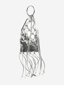 Ganni Silver braided bangle purse