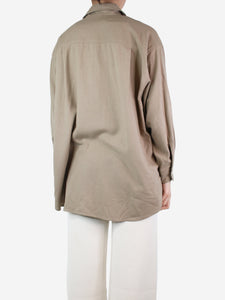 Jenni Kayne Brown silk oversized shirt - size XS