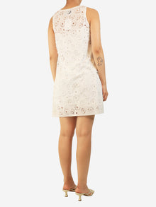 White sleeveless floral cutout mini dress - size UK 8 Dresses Moschino Boutique 