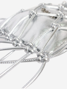 Ganni Silver braided bangle purse
