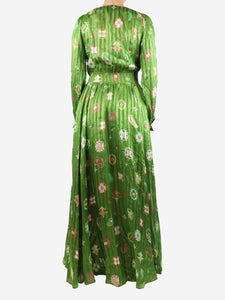 Hayley Menzies Hayley Menzies Green silk-blend V-neck maxi dress - size S