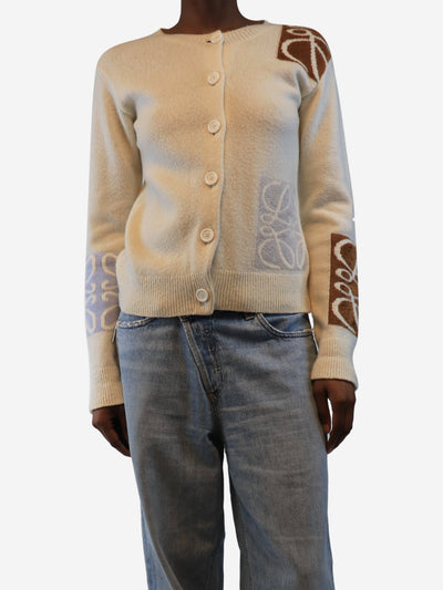 Cream Anagram patch cardigan - size XS Knitwear Loewe 