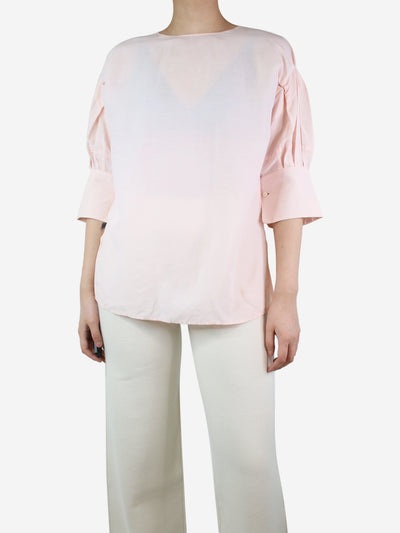 Pink linen-blend top - size UK 8 Tops Jil Sander 