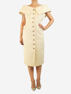 Cream tweed off the shoulder dress - size UK 14 Dresses Suzannah 