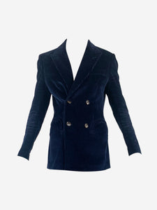 Blaze Milano Blue double-breasted corduroy blazer - size UK 4